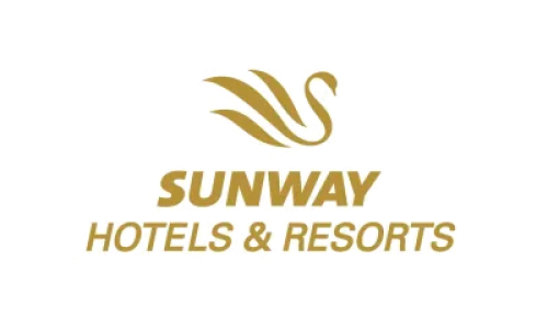 Gold Sunway Hotels & Resorts logo featuring a stylized gold bird above the text 'SUNWAY HOTELS & RESORTS'